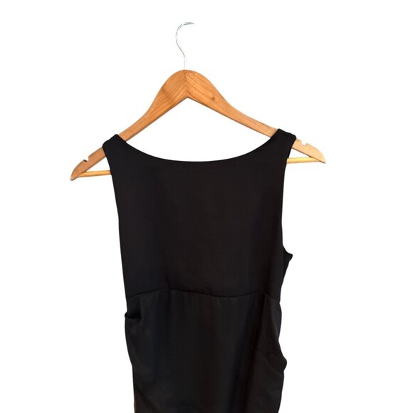 Whimsigoth Black Sleeveless Draped Cocktail Dress With Ruched Detailing - Elegan - Picture 8 of 13